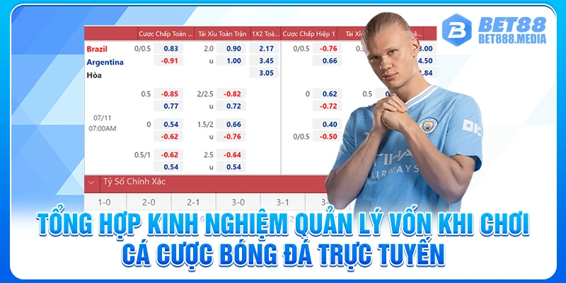 Tổng hợp kinh nghiệm quản lý vốn khi chơi cá cược bóng đá trực tuyến